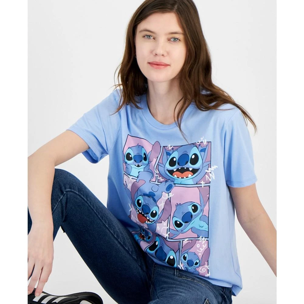 Disney Juniors' Stitch Grid Crewneck T-Shirt 3