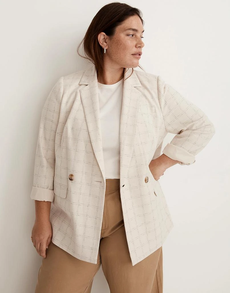 Madewell The Plus Caldwell Double-Breasted Blazer in Ghent Plaid 1
