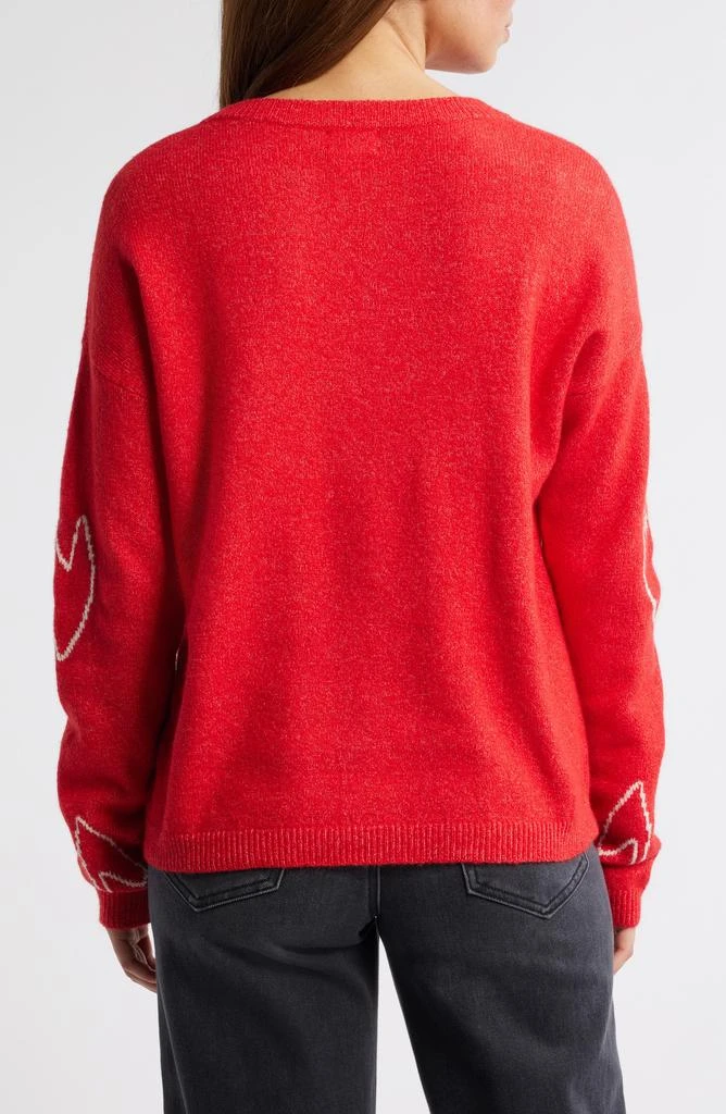 Caslon Jacquard Hearts Cotton Blend Sweater 2