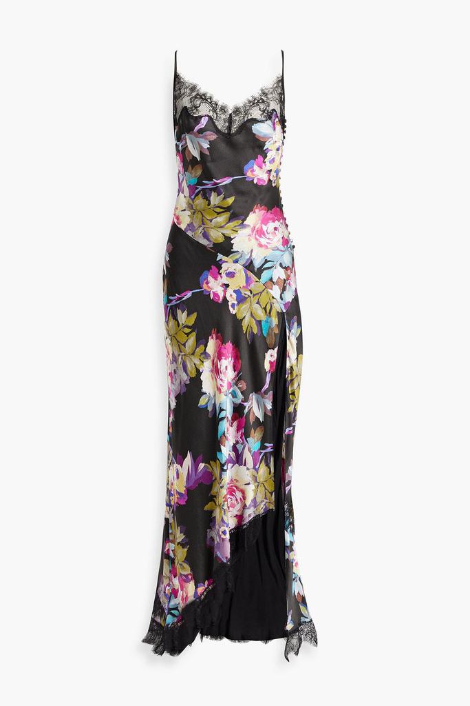 NICHOLAS Sage hammered floral-print silk-satin dress