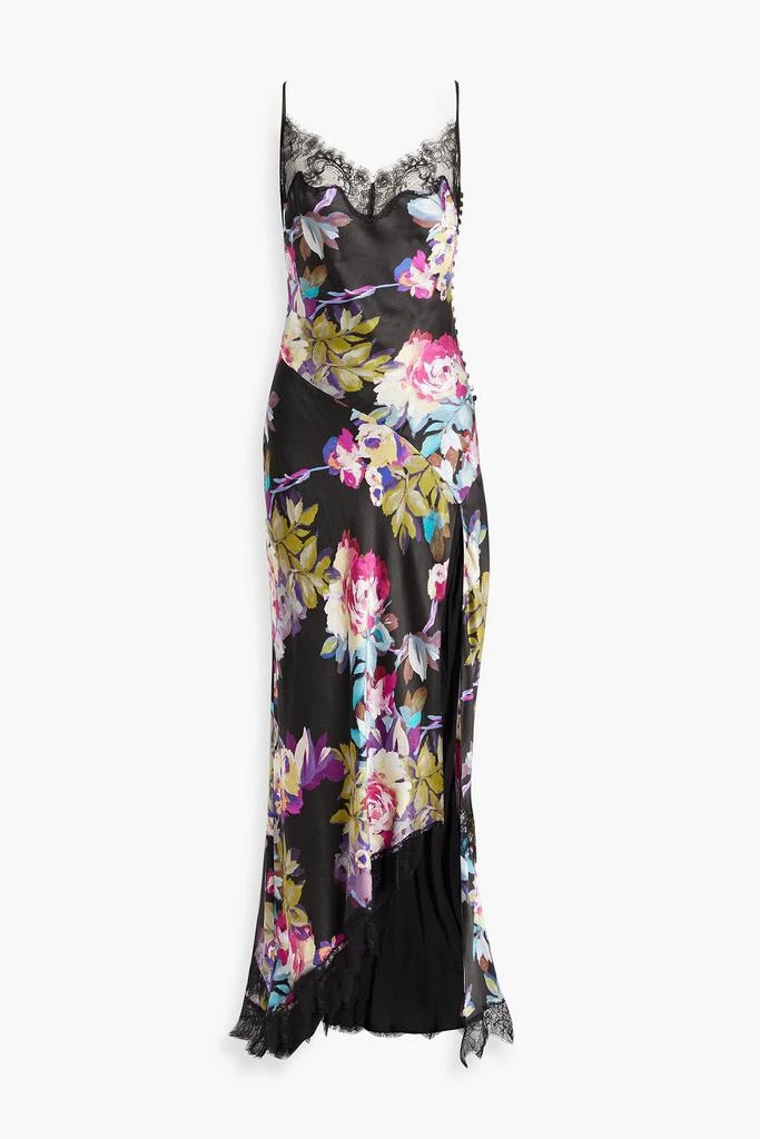 NICHOLAS Sage hammered floral-print silk-satin dress 1