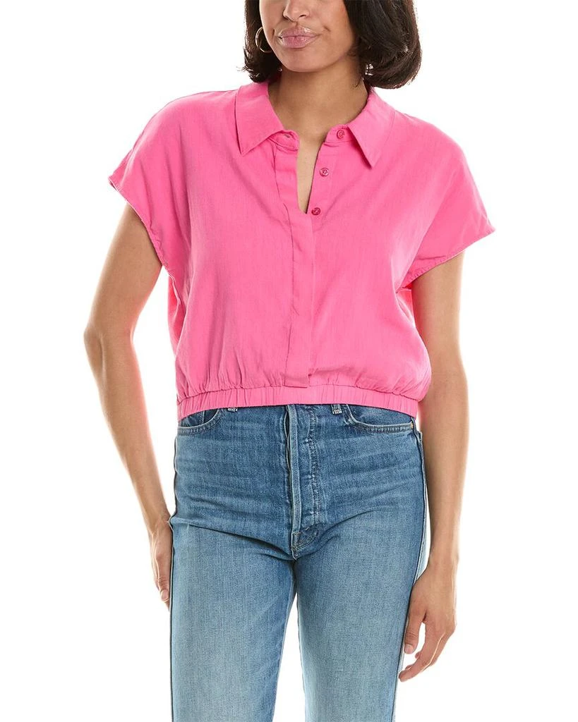 Monrow Stretched Linen-Blend Shirt 1