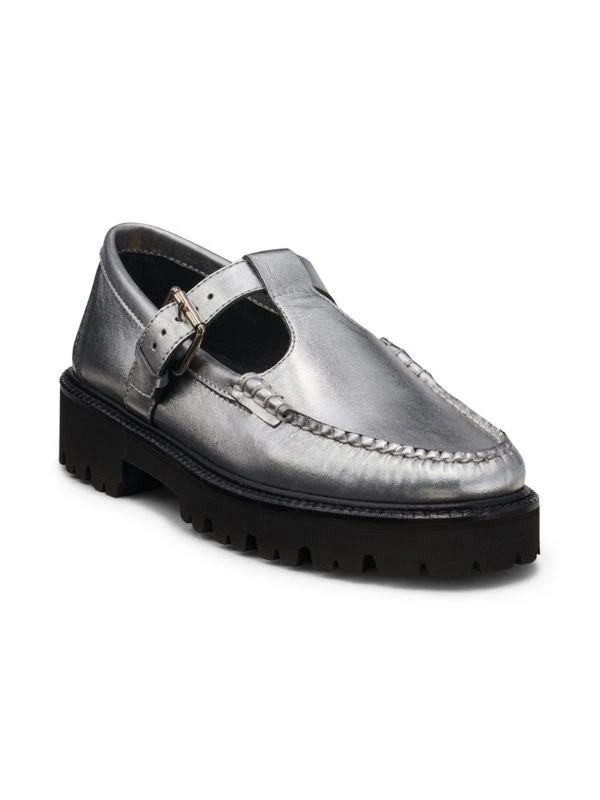G.H. Bass Metallic Napa Leather Mary Janes 2
