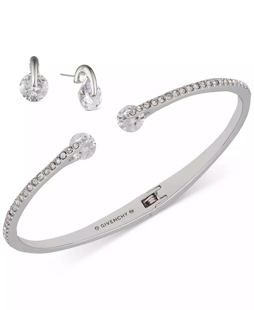 Givenchy 2-Pc. Set Color Floating Stone & Crystal Cuff Bangle Bracelet & Matching Stud Earrings