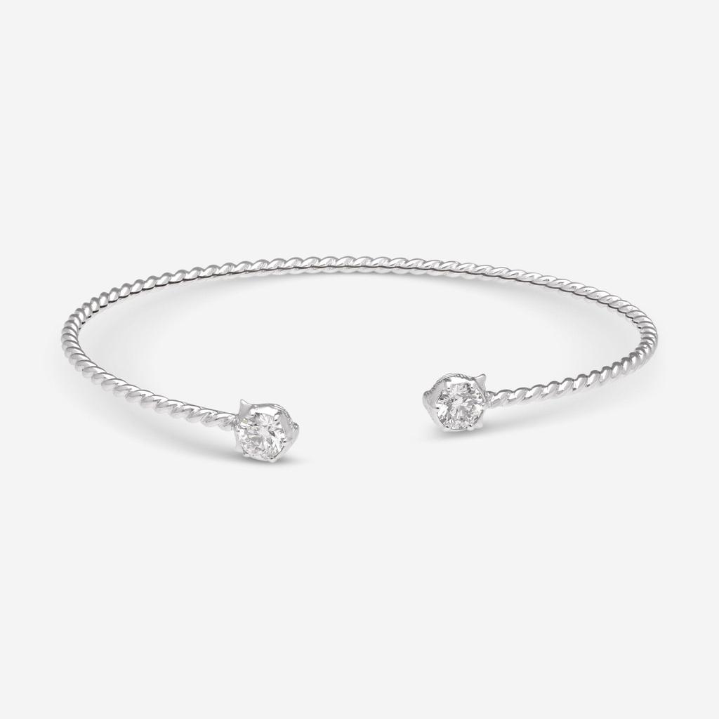 Gucci Gucci Le Marche des Merveilles 18K White Gold Diamond Bangle Bracelet YBA525993001
