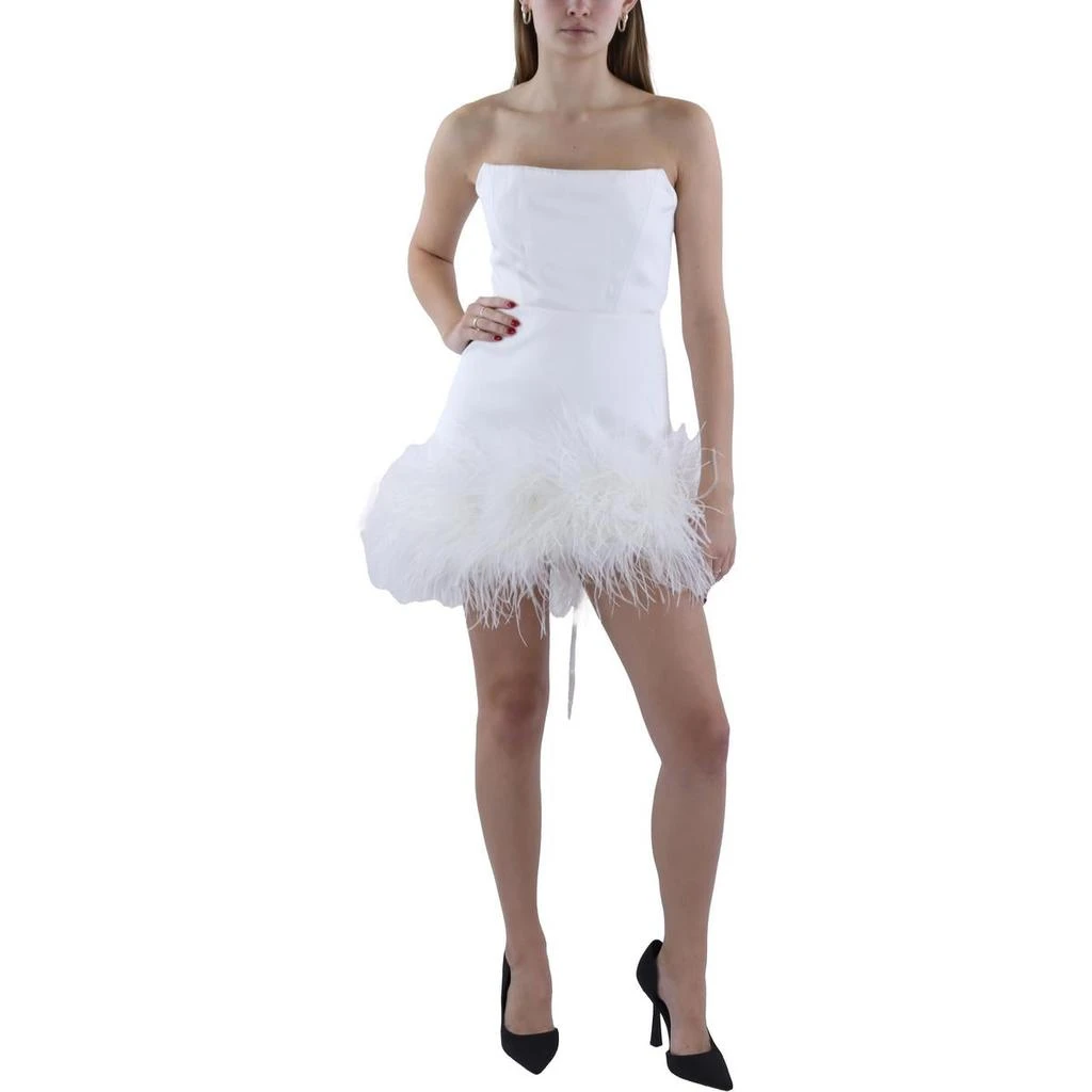 BRONX AND BANCO Womens Feathers Strapless Mini Dress 1