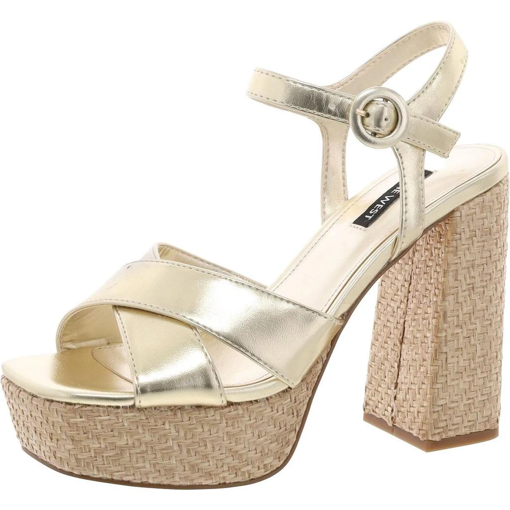 Nine West Womens Buckle Manmade Platform Heels 1