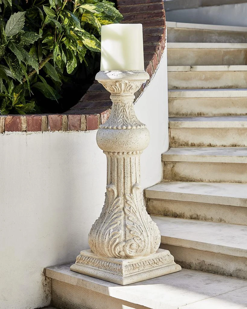 Neiman Marcus 30" Outdoor Cast Stone Floor Candlestick 1
