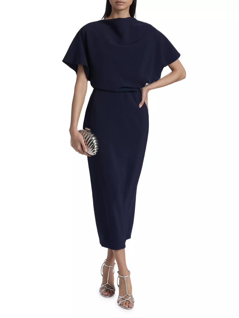 Amsale Draped Crêpe Cocktail Dress