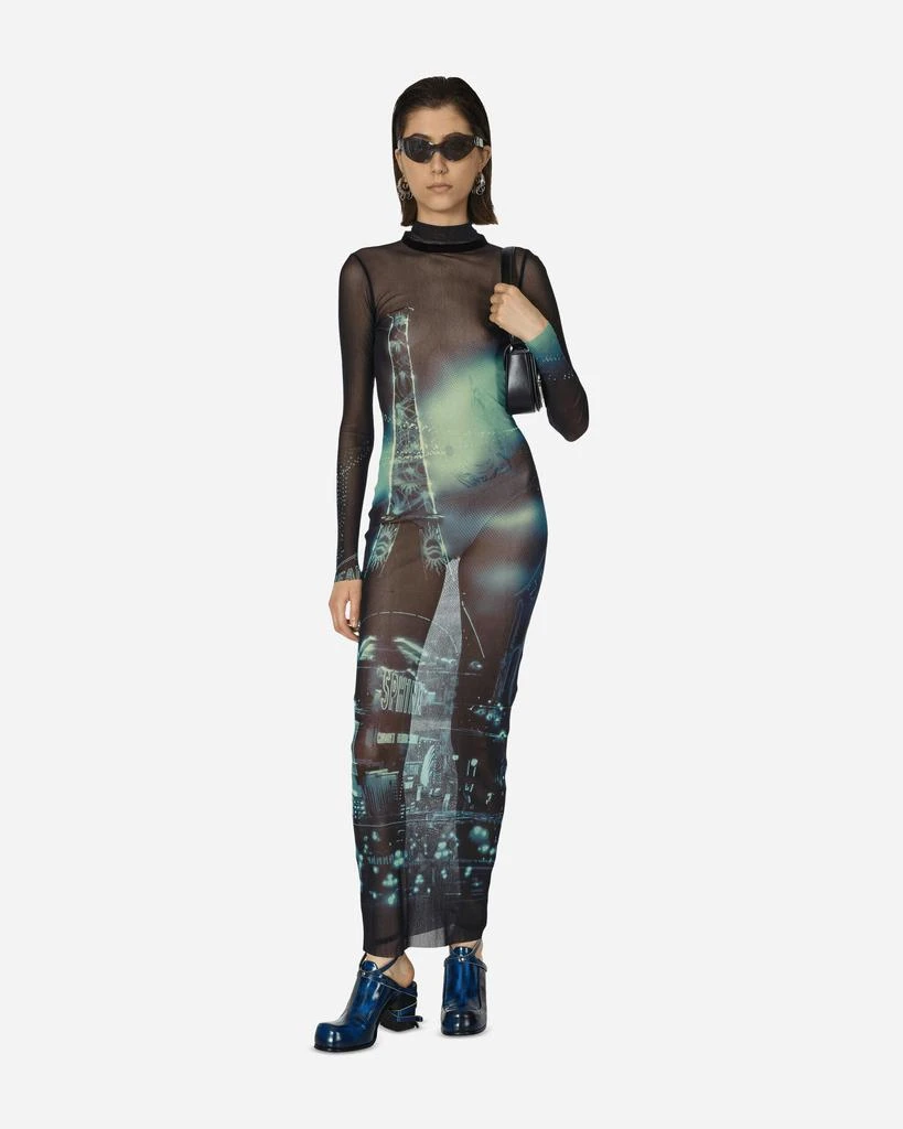 knee length dresses for ladies Jean Paul Gaultier Soleil Vintage Mesh Haltered Maxi Dress 1990s main image 1
