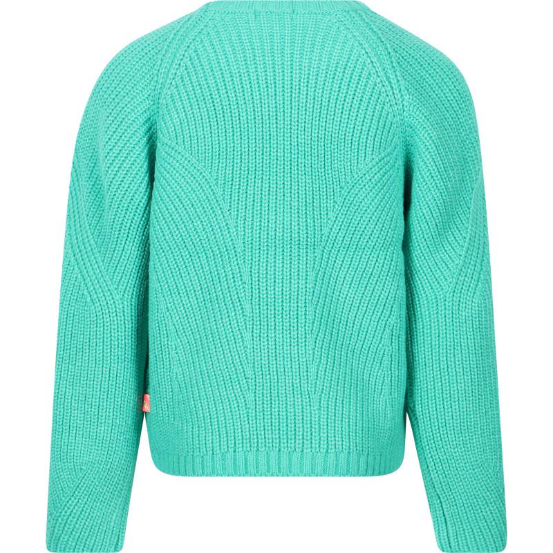 Billieblush Cherry dice applique knit sweater in green