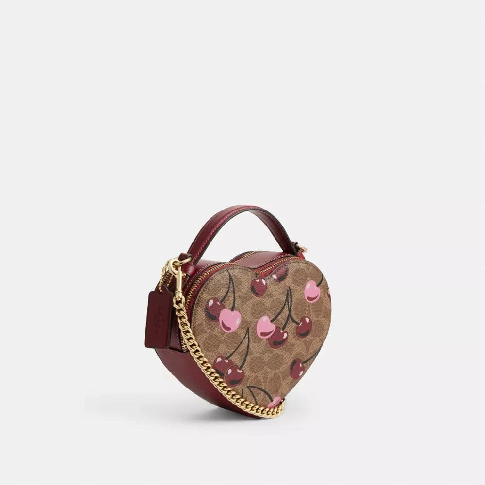 Coach Heart Crossbody Bag In Signature Canvas With Cherry Print 3
