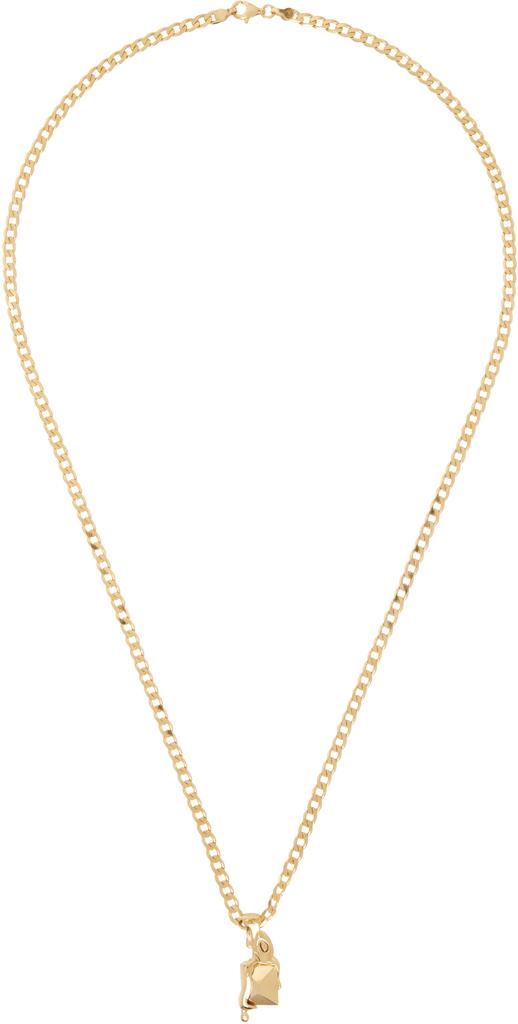 Alan Crocetti Gold Hard Melt Curb Necklace