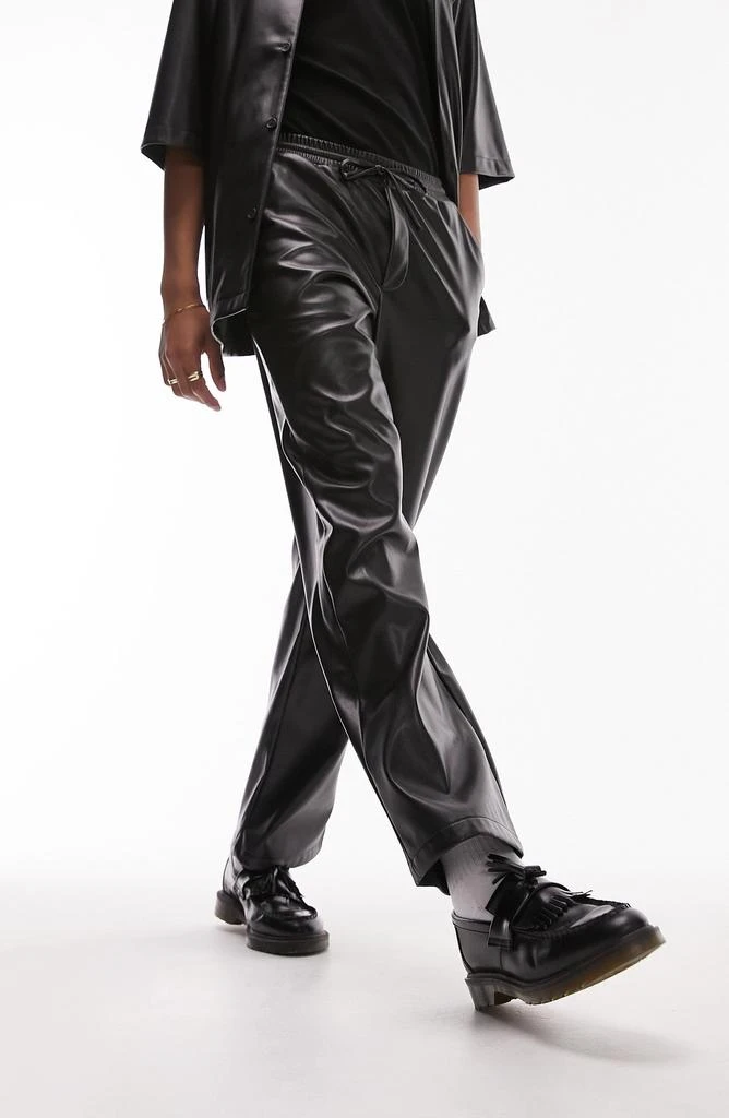 Topman Faux Leather Pants 6