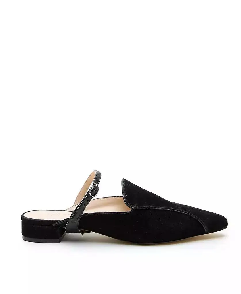 Alterre Women's Black Suede Twiggy Customizable Pointed Loafer Slides