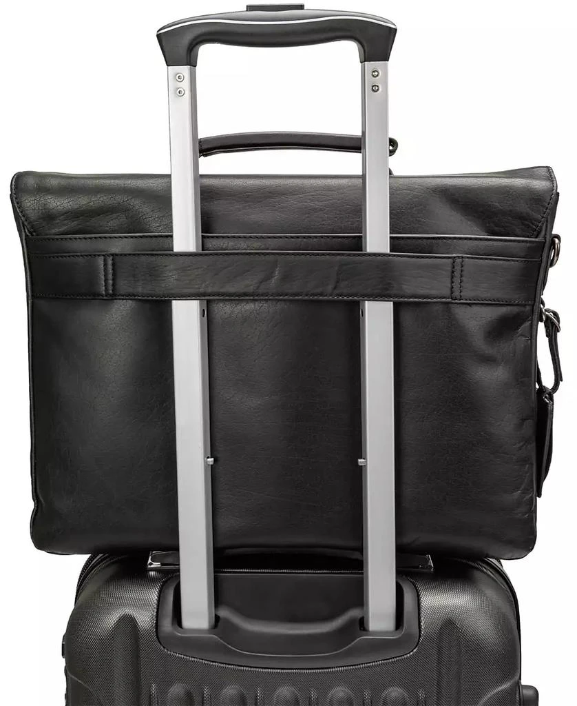 Mancini Leather Goods Men's Buffalo Double Compartment Briefcase for 15.6" Laptop , Tablet 5