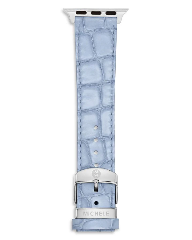 Michele Pastel Blue Leather Band for Apple Watch®, 38/40/41/42mm and 42/44/45/46/49mm 4