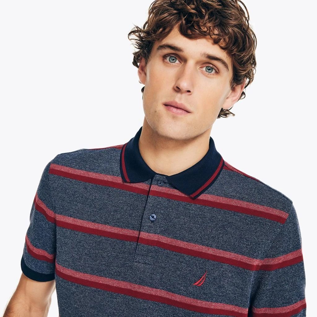Nautica Mens Sustainably Crafted Classic Fit Striped Polo 3