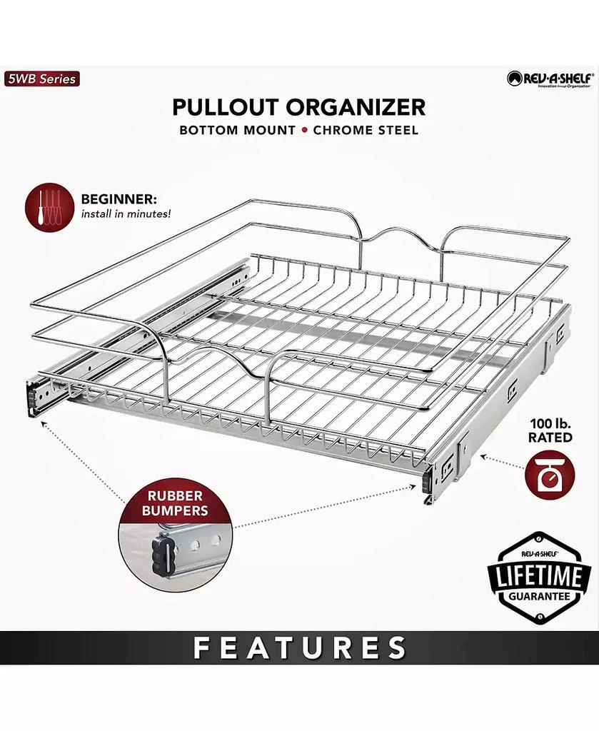 Rev-A-Shelf Kitchen Cabinet Pullout Shelf Organizer, 21 x 22 In, 5WB1-2122CR-1 7
