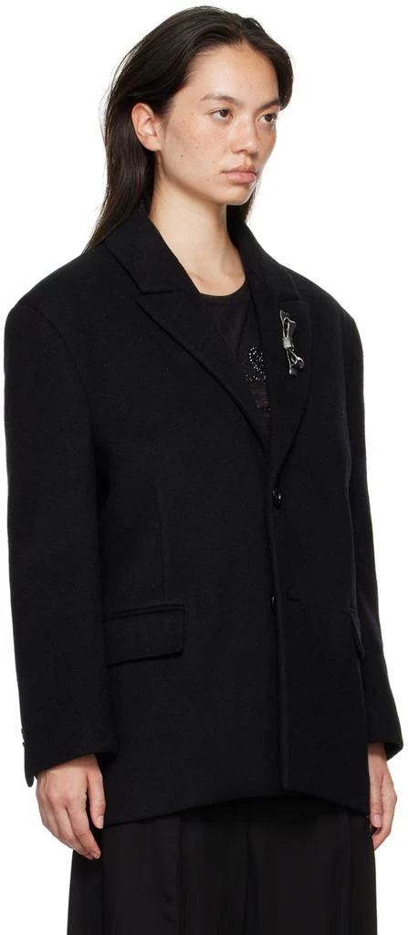 BLUMARINE Black Bijoux Pin Blazer 2