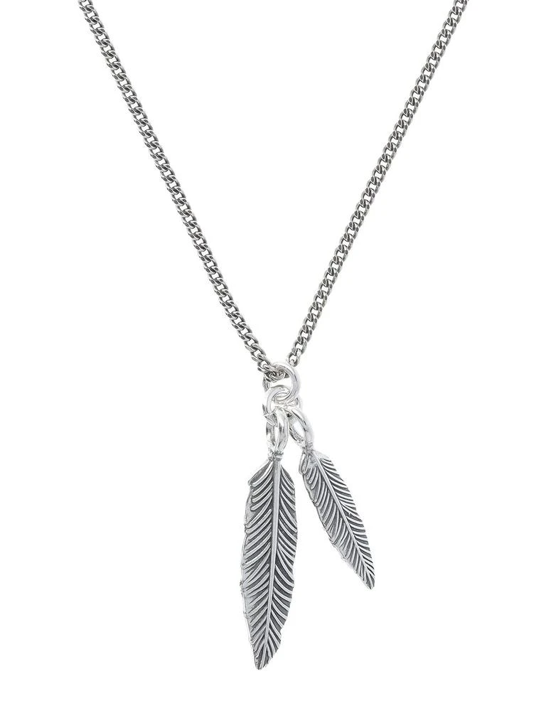 Emanuele Bicocchi Twin Feather Charm Necklace 1