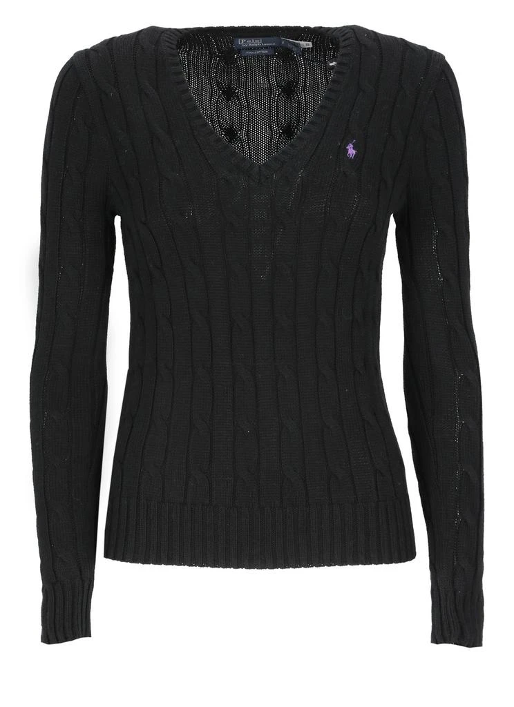 Ralph Lauren Polo Ralph Lauren Kimberly Cable-Knitted V-Neck Jumper 1