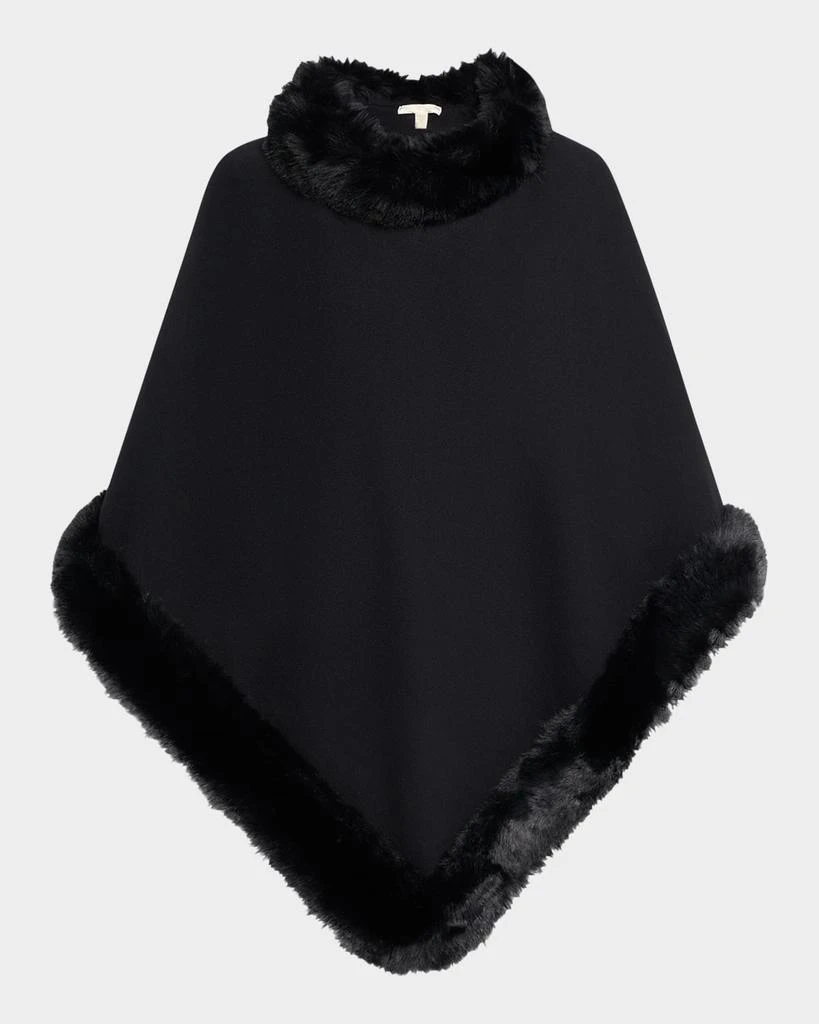 Adrienne Landau The Penny Poncho W/ Faux Fur Trim 1