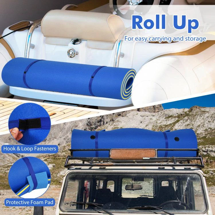 Hivvago 9' x 6' 3 Layer Floating Water Pad Foam Mat -Blue 3