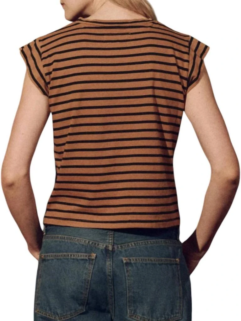 The Great The Peak Tee In Over Dyed Suntan Gondola Stripe 3