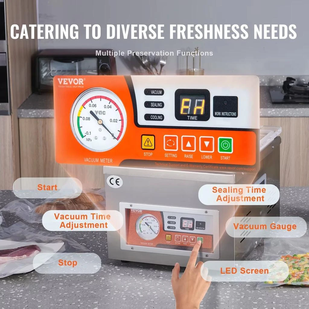 VVOR Chamber Vacuum Sealer - 15.7" Sealing Length for Home Preservation of Wet Foods, Meats, and Marinades 4