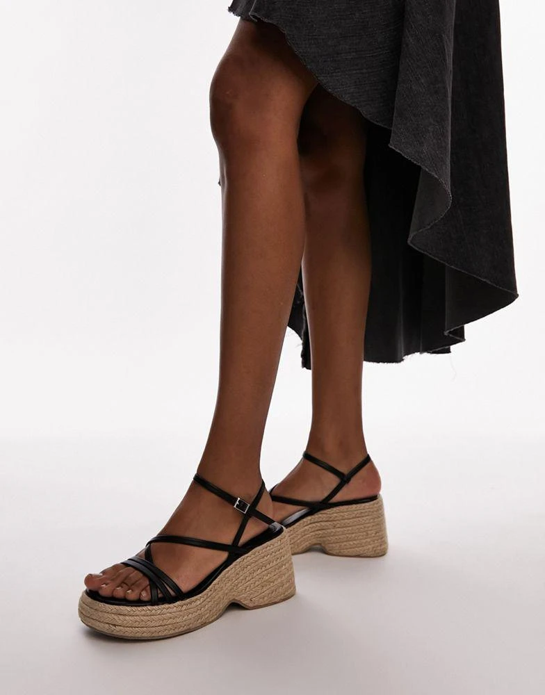 Topshop Topshop Jess espadrille wedge in black 4
