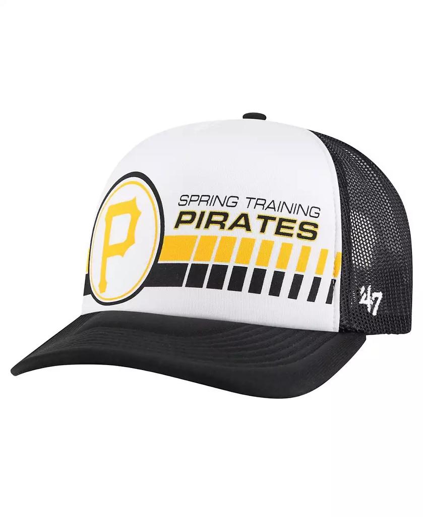 47 Brand Men's White, Black Pittsburgh Pirates 2024 Spring Training Foam Trucker Adjustable Hat