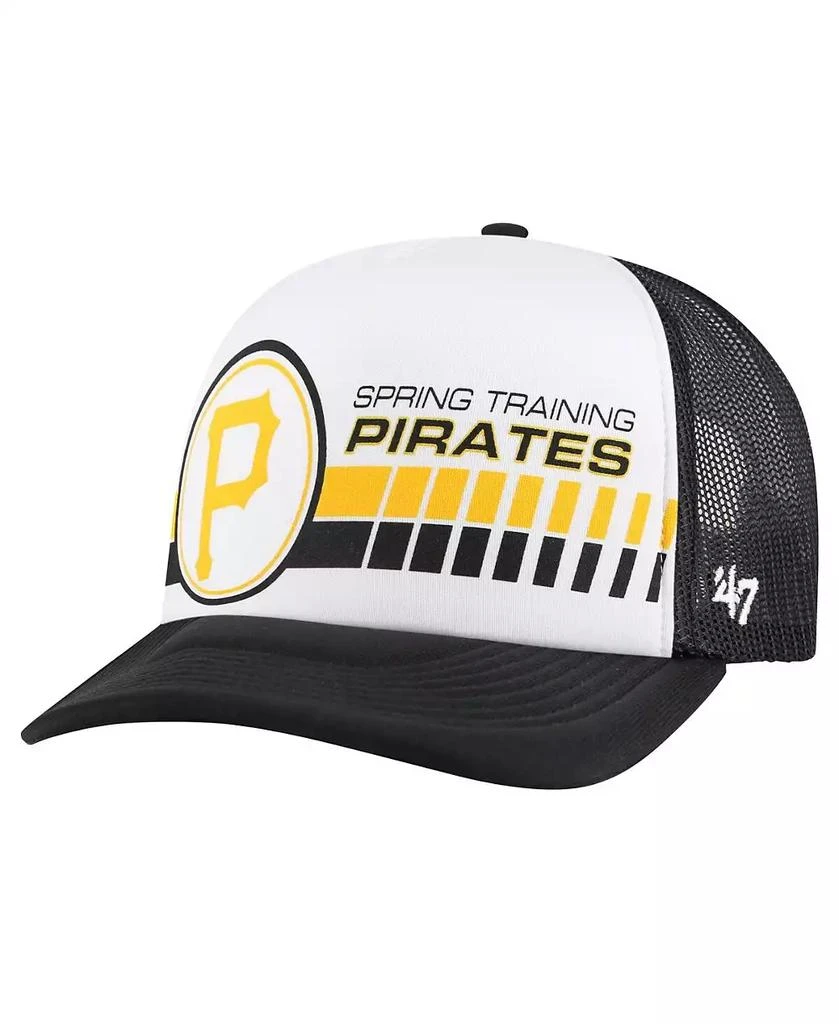 47 Brand Men's White, Black Pittsburgh Pirates 2024 Spring Training Foam Trucker Adjustable Hat 1