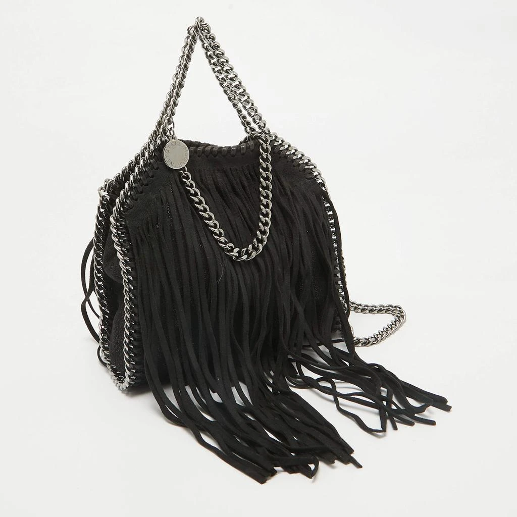Stella McCartney Stella McCartney Black Faux Suede Falabella Fringe Shoulder Bag 3
