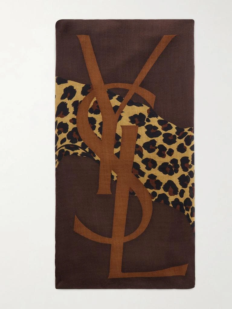 Yves Saint Laurent Printed Wool-twill Scarf