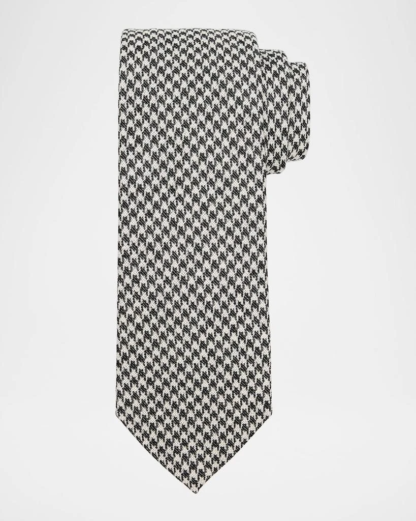 Zegna Men
s Houndstooth Wool and Silk Tie