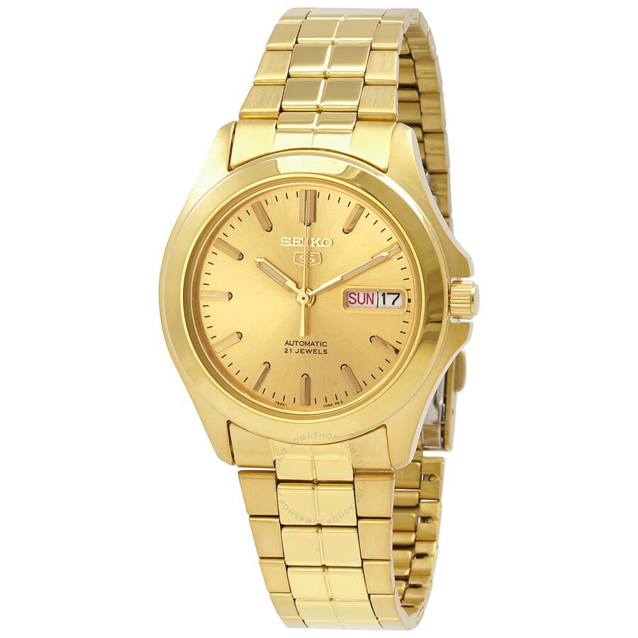 Seiko 5 Automatic Gold Dial Men's Watch SNKK98K1