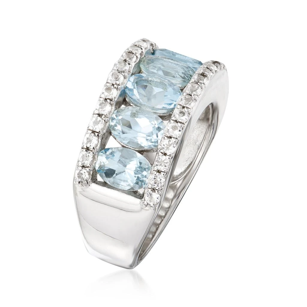 Ross-Simons Aquamarine and . White Topaz Ring in Sterling Silver 3