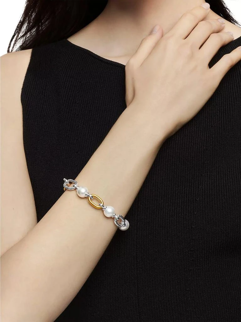 David Yurman Madison 11-12MM Pearl Chain Bracelet with 18K Yellow Gold 8