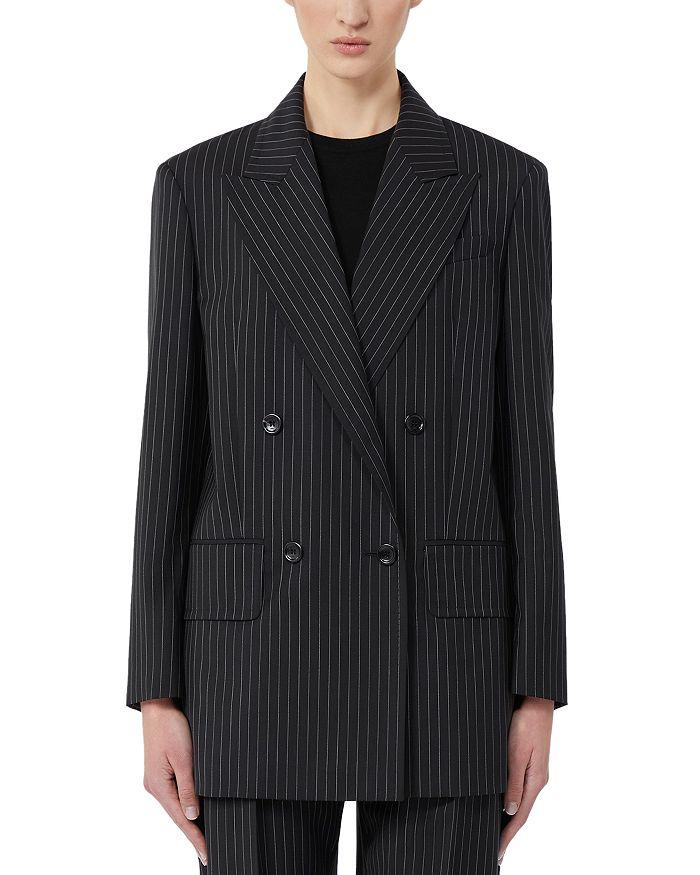 Max Mara Wool Pinstripe Double-Breasted Blazer - Jackets