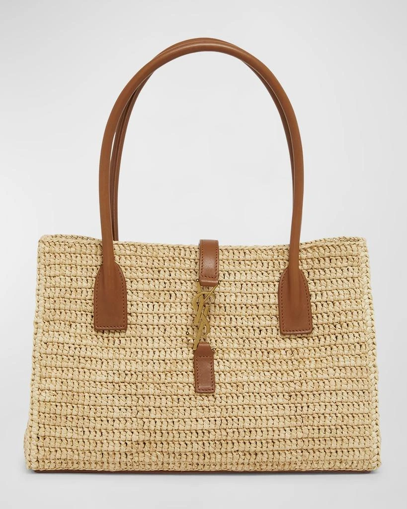 Yves Saint Laurent YSL Tote Bag in Raffia & Leather 1