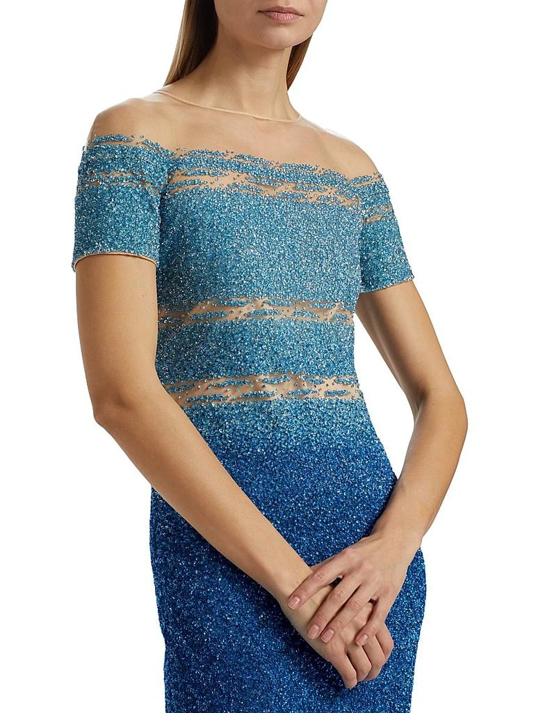 Pamella Roland Sequined Ombré Gown 6