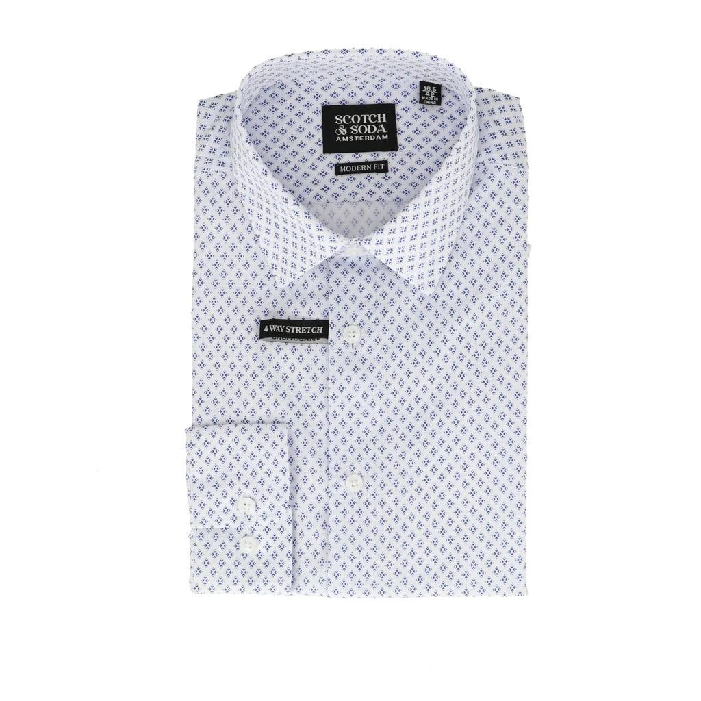 Scotch & Soda Mens White/Blue Dress Shirt