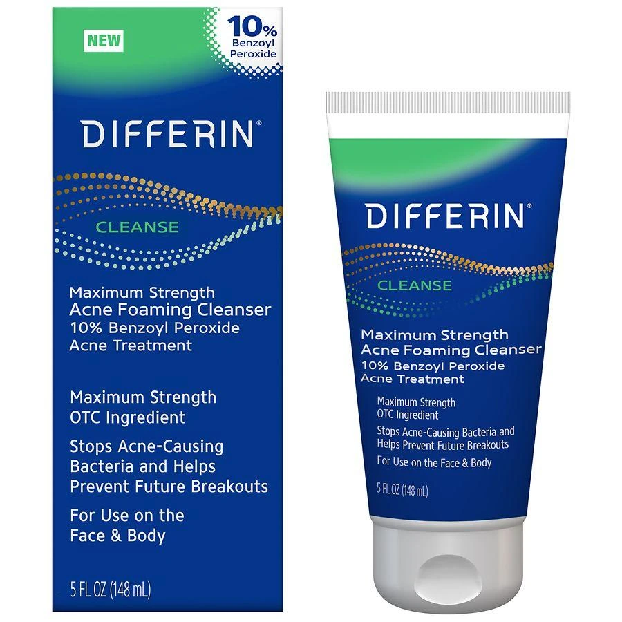 Differin Maximum Strength Acne Foaming Cleanser with 10% Benzoyl Peroxide 1