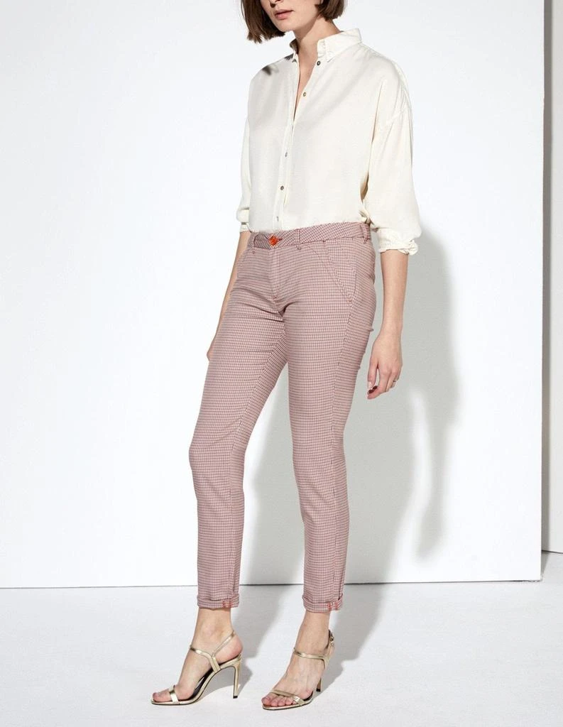 预计3周后发货 Reiko Reiko - Pantalon Chino Sandy Fancy - Orange Houndstooth - Femme 2