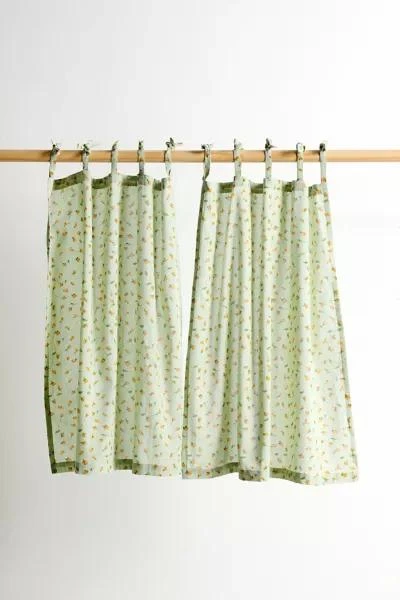 Urban Outfitters Tie Top Printed Café Curtain Set 2