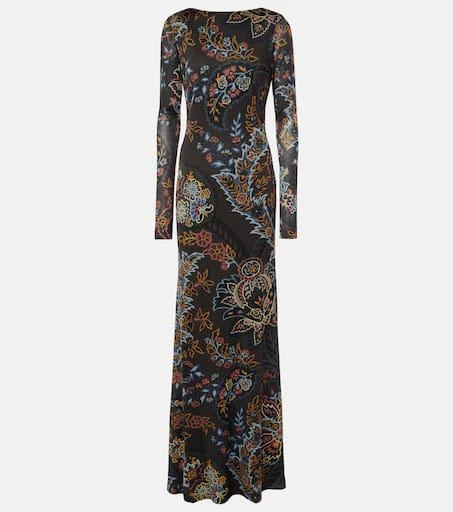 chinese dress ladies Etro Cotton flared dress Blue - Women