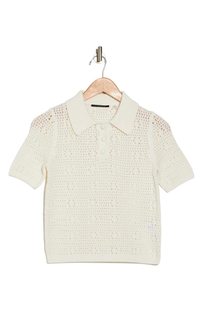 Tahari Crochet Polo Sweater 3