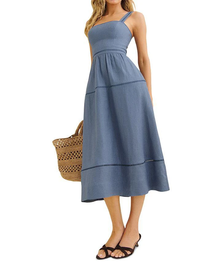 knee length dresses for ladies Anthropologie Dot Floral Embroidered Midi Dress – White Chocolate Couture
