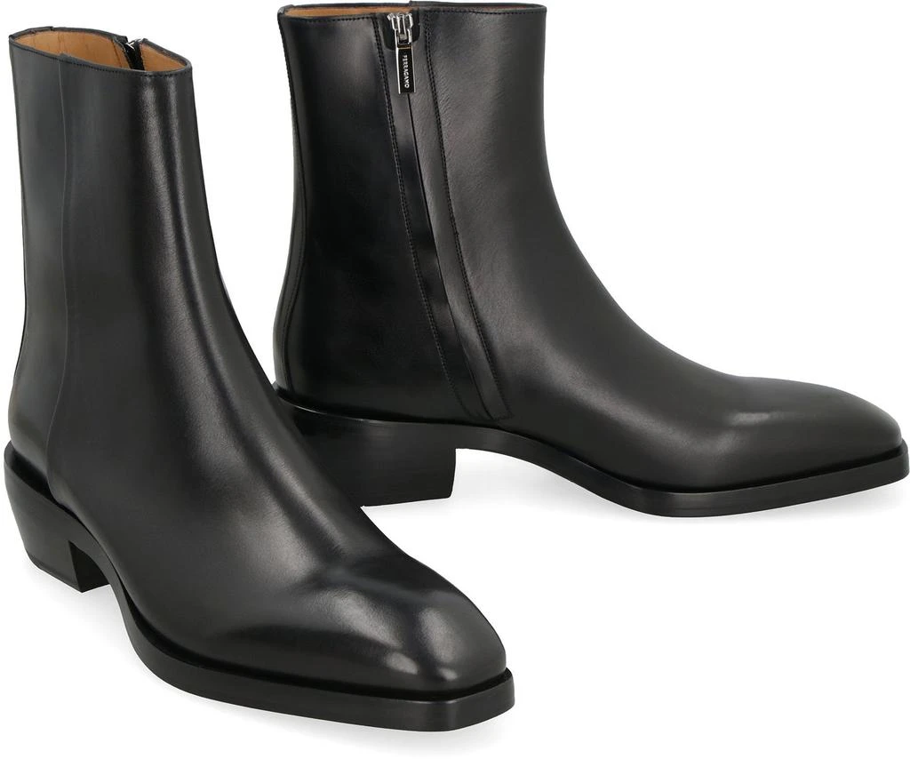 Salvatore Ferragamo Ferragamo Squared-Toe Side-Zip Ankle Boots 2